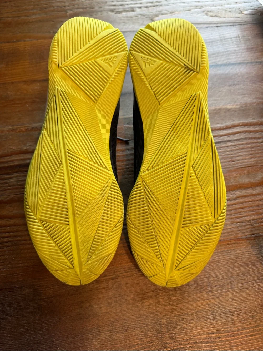 Adidas Kids Grey and Yellow Indoor Soccer Shoes